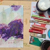 My project in Modern Urban Sketching Techniques with Mixed Media course . % Sabine Israel tarafından hazırlanan Geleneksel illüstras, on, Tablo, Mimari İllüstras, on, Mürekkep İllüstras, Ve onu projesi - 02.04.2022