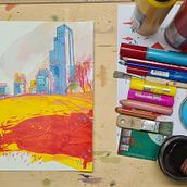mixed media . % Sabine Israel tarafından hazırlanan Geleneksel illüstras, on, Mimarlık, Akrilik Bo, Ve ama projesi - 02.04.2022