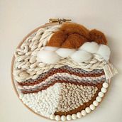 My project in Weaving, Embroidery & Punch Needle: Create a Textile Painting course. Accessor, Design, Arts, Crafts, Embroider, Decoration, Fiber Arts, Punch Needle, Weaving, and Textile Design project by Gina Giakoumi - 02.04.2022