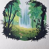 Mon projet du cours : Peinture de paysages enchantés à la gouache. Projekt z dziedziny Trad, c, jna ilustracja,  Malarstwo i Malowanie gwaszami użytkownika Nathalie - 05.02.2022