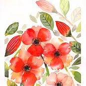 Mein Kursprojekt: Blumenkompositionen mit Aquarell: Verbinde dich mit der Natur. Un proyecto de Ilustración tradicional, Pintura, Pintura a la acuarela e Ilustración botánica de Tanni Lein - 05.02.2022