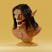 Busto 3D del Titan de Ataque. Motion Graphics, 3D, Modelagem 3D, Design de personagens 3D, e 3D Design projeto de Javier Esteban Rodriguez Medina - 27.01.2022