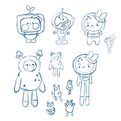 Mi Proyecto del curso: Creación de personajes kawaii en 3D con Blender . Een project van Traditionele illustratie, Ontwerp van personages, Digitale illustratie, 3D-modellering y Manga van mooncuteglitch - 05.02.2022