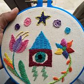 Mi Proyecto del curso: Bordado contemporáneo con puntos tradicionales mexicanos. Een project van Craft, Borduurwerk, Textiel y Textielontwerp van aracne - 06.02.2022