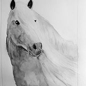 Simple monocolor Horse shows how minimal strokes can work out well. Watercolor Painting project by greg_45 - 01.28.2022