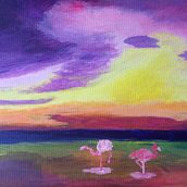 Flamingos. Painting project by Filip Karcz - 02.07.2022