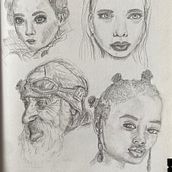 Mijn project van de cursus: Sketchbook met portretten: verken het menselijk gezicht. Sketching, Drawing, Portrait Drawing, Artistic Drawing, and Sketchbook project by aboersma - 02.08.2022
