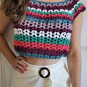 Meu projeto do curso: Técnicas de crochê para criar roupas coloridas. Fashion Design, Fiber Arts, DIY, Crochet, and Textile Design project by lcbaoliveira - 02.08.2022