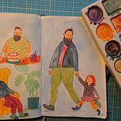 Mein Kursprojekt: Figurenentwicklung durch Beobachtungszeichnen. Traditional illustration, Character Design, Drawing, and Sketchbook project by beateedraws - 02.07.2022