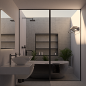 Dormitorio Principal - Casa Instrospectiva. Un proyecto de Arquitectura interior, Visualización arquitectónica, Arquitectura y Arquitectura digital de Mauricio Guedez - 08.02.2022