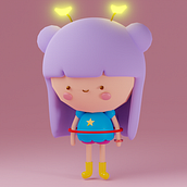 Mi primera experiencia en 3D :D. Traditional illustration, Character Design, Digital Illustration, 3D Modeling, and Manga project by Ana Navarro - 02.06.2022