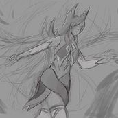 Coven Xayah Sketch Concept Art. Een project van Traditionele illustratie, Ontwerp van personages,  Schetsen y  Concept art van Leonardo - 09.02.2022