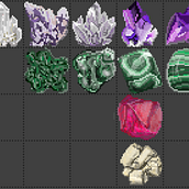 Minerals Px art 32x32. Een project van  Ontwerp, Traditionele illustratie y Pixel art van Leonardo - 09.02.2022