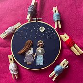 Mi Proyecto del curso: Técnicas de bordado para crear peinados con volumen. Un progetto di Design di accessori, Costume design, Ricamo, Teoria del colore e Textile Design di Aisha Montalvo - 09.02.2022