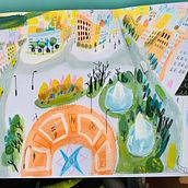Plaza Cataluña Maru Godas. Ilustração tradicional projeto de sonia_dauz - 10.02.2022