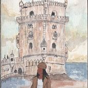 Um passeio a Belém . Un projet de Peinture , et Aquarelle de @jaynelandia - 10.02.2022