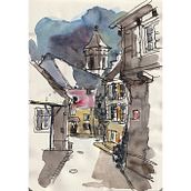 August Macke / Kandern. Projekt z dziedziny Trad, c, jna ilustracja, Sketching,  R, sunek, Malowanie akwarelą i Sketchbook użytkownika free4ski - 10.02.2022