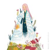 Twilight Goddess. Un progetto di Illustrazione tradizionale, Belle arti, Pittura e Pittura gouache di Mariana Aguilar - 10.02.2022