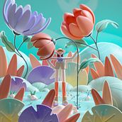 Las chicas de las flores. Traditional illustration, 3D, Digital Illustration, and 3D Modeling project by Tati Astua - 02.10.2022
