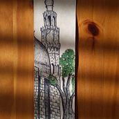 Mosque and orange tree. Traditional illustration, Arts, Crafts, and Architecture project by Sa' - 02.11.2022