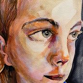 My project in Artistic Portrait with Watercolors course. Un proyecto de Bellas Artes, Pintura, Pintura a la acuarela y Dibujo de Retrato de karen_dickinson1 - 08.02.2022