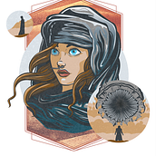 Il mio progetto del corso: Illustrazione vettoriale: più volume e rock and roll - DUNE - FAN ART Ein Projekt aus dem Bereich Traditionelle Illustration, Vektorillustration, Plakatdesign und Digitale Illustration von Eleonora Ripani - 11.02.2022