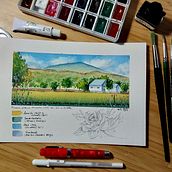 My project in Watercolor Travel Journal course. Un progetto di Illustrazione tradizionale, Pittura ad acquerello, Illustrazione architettonica e Sketchbook di araceliwt11 - 12.02.2022