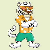 Tigre/mascota. Traditional illustration, Character Design, Digital Illustration, Digital Drawing, and Social Media Design project by Jose Yopla Bueno - 02.14.2022