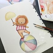 Watercolor Illustration Homework from Danielle Donaldson Watercolor Course. Watercolor Painting, Children's Illustration, Traditional illustration, and Painting project by Waiyi Choi - 02.13.2022