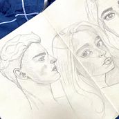 Mon projet du cours : Carnet de portraits : explorez le visage humain. Un proyecto de Bocetado, Dibujo, Dibujo de Retrato, Dibujo artístico y Sketchbook de Agnese Mellupe - 12.02.2022