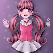 Fanart da Draculaura (Monster High). Ilustração tradicional, Desenho, Ilustração digital, Desenho digital, Pintura digital, e Mangá projeto de Luiza Oliveira - 03.11.2021