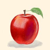 An apple. First illustration ever. Traditional illustration project by britta_3 - 02.13.2022