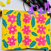 Mon projet du cours : Motifs botaniques et carnet de croquis. Traditional illustration, Pattern Design, Botanical Illustration, and Sketchbook project by benedicte.mosser@gmail.com Mosser - 02.14.2022