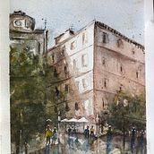 Mein Kursprojekt: Stadtlandschaften in Aquarell. Fine Arts, Watercolor Painting, and Architectural Illustration project by Bernadette Josephine - 02.14.2022