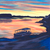 Coucher de soleil sur la Loire - Projet personnel Ein Projekt aus dem Bereich Traditionelle Illustration von Fabienne Petit - 14.01.2022
