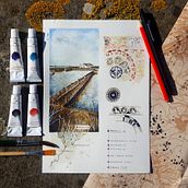 Le valli di Comacchio, fra arte e natura. Ilustração tradicional, Desenho artístico e Ilustração arquitetônica projeto de Linda - 10.02.2022