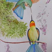 Um voo para o amor Ein Projekt aus dem Bereich Traditionelle Illustration, Aquarellmalerei, Realistische Zeichnung und Naturalistische Illustration von Antonieta Pavanelo - 14.02.2022