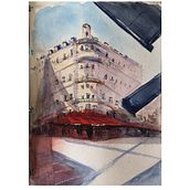 My project in Architectural Sketching with Watercolor and Ink course. Watercolor Painting project by Nihal Özdemir Köse - 02.08.2022