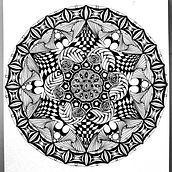 My project in The Art of Mandala Drawing: Create Geometric Patterns course; crossover zentangle. Drawing & Ink Illustration project by sakura_rain - 02.13.2022