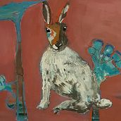 "Hase Sittsam" Bild Mixedmedia. Traditional illustration project by Antje Schöpf - 02.16.2022