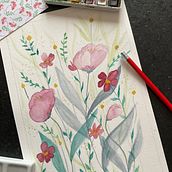 Mon projet du cours : Création d’une composition florale à l’aquarelle. Un progetto di Illustrazione tradizionale, Belle arti, Pittura, Pittura ad acquerello, Illustrazione botanica e Illustrazione naturalistica di vallve.julia - 16.02.2022