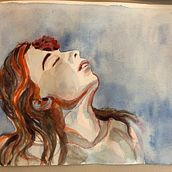 My project in Artistic Portrait with Watercolors course. Fine Arts, Painting, Watercolor Painting, and Portrait Drawing project by Noémie Plante - 02.16.2022