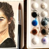 My project in Watercolor Portrait from a Photo course. Traditional illustration, Watercolor Painting, and Portrait Drawing project by Erica Peterson - 02.17.2022
