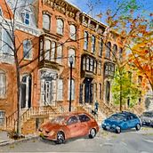 My project in Modern Techniques for Watercolor Cityscapes course. Painting, and Watercolor Painting project by adlermark - 02.17.2022