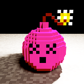 Pink Bomb Pixel and Vector Art. Traditional illustration, 3D Modeling, and Pixel Art project by Bevan Sharp - 02.17.2022