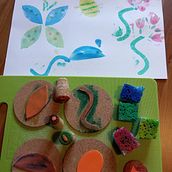 My project in Stamping Techniques for Children course. Traditional illustration, Fine Arts, Printing, Creating with Kids, Arts, and Crafts project by Eleni Liva - 02.14.2022
