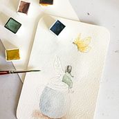 Mi Proyecto del curso: Elaboración de acuarelas artesanales. Een project van Craft,  Beeldende kunst, Schilderij, Aquarelschilderen, DIY y Kleurentheorie van Miau Miau - 15.02.2022