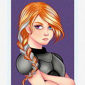 Meu projeto do curso: Retrato de personagens femininas com Procreate. Projekt z dziedziny Trad, c, jna ilustracja, Ilustracja c, frowa, R, sunek c i frow użytkownika Diana Machado - 15.07.2022