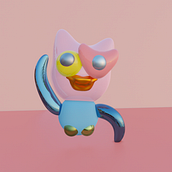 My project in Kawaii Character Creation in 3D with Blender  course. Traditional illustration, Character Design, Digital Illustration, 3D Modeling, and Manga project by oyku - 02.13.2022
