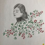 La tête dans les fleurs. Un proyecto de Ilustración tradicional de Laure Delattre - 18.02.2022